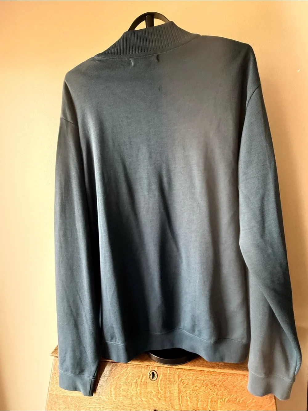 Men's Teal Half-Zip Sweater with Embroidered XLVII Logo